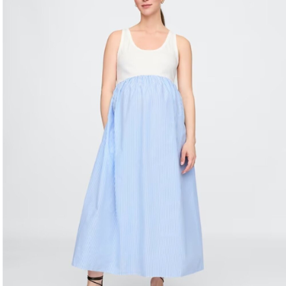 NEW WITH TAGS GAP Maternity Mixed Media Maxi Dress